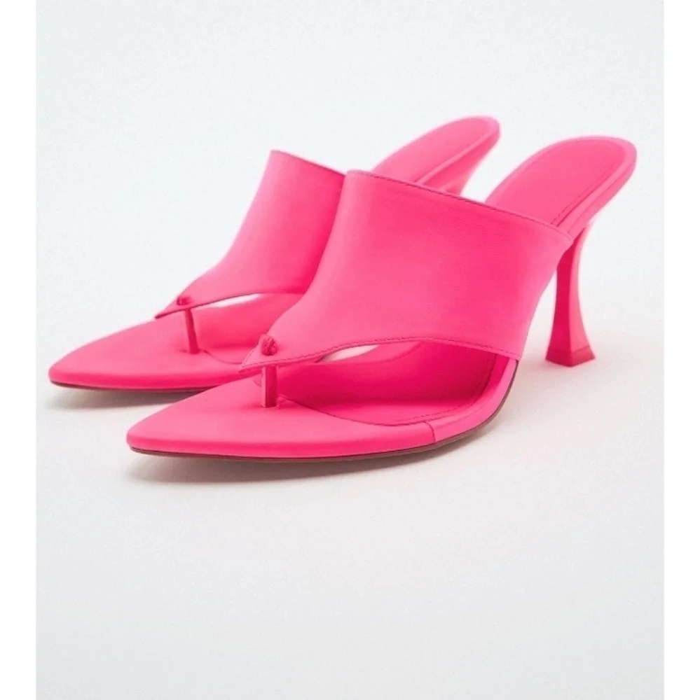 Zara Satin effect high heel sandals Sz-7.5
